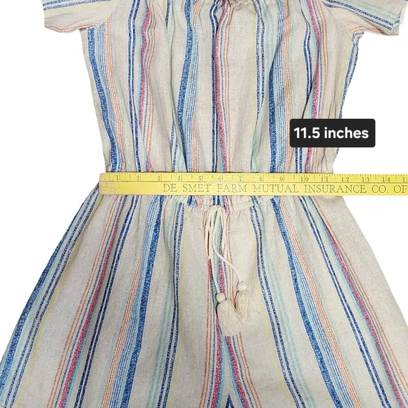 GYPSIES MOONDUST Womens Romper Small Natural Stripe Coastal Boho NEW - Picture 9 of 12